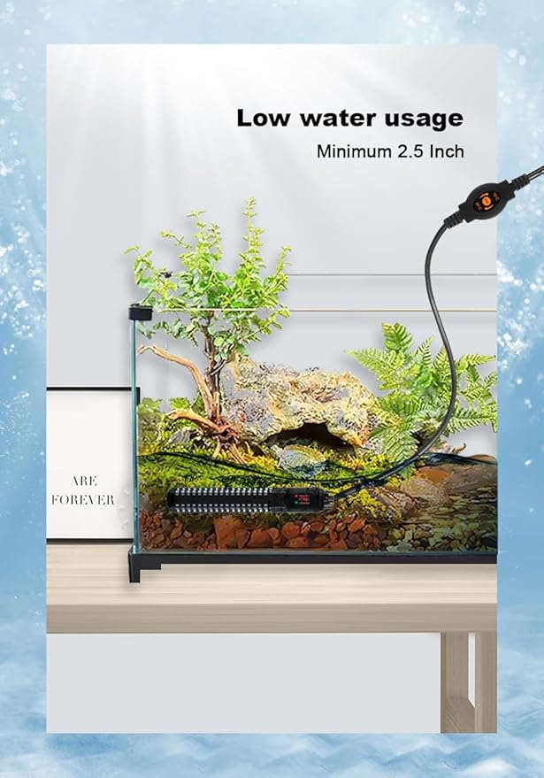 200W Aquarium Heater, Adjustable Thermostat Fish Tank Heater | Auto Shut-Off, Explosion-Proof for Fresh & Saltwater
