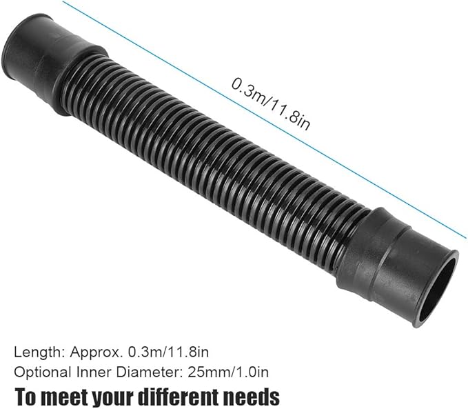 Aquarium Hose 25mm ID PVC Corrugated Tubing for Waterfall Pump Connection Reliable , 360掳 Flexible Bend Prevents Leaks, Fish Tank Water Supply System Maintenance