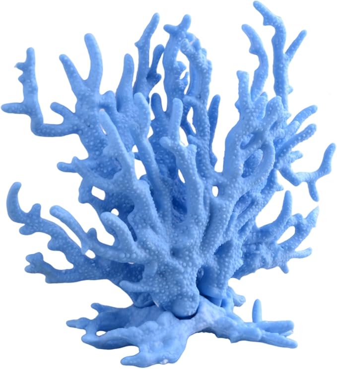 Blue Artificial Aquarium Plant Ornament Decor Plastic Coral Reef Fish Tank Decoration