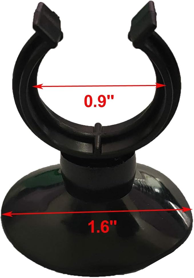 AQUANEAT 12 Pack Aquarium Suction Cup Clip Black, for Aquarium Heater, Tubing Hose, Plant, Decoration, Fish Tank (Black 3/4")