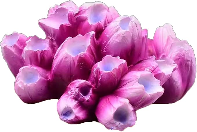 Resin Coral Plant Decorations Artificial Ornament Decor Resin Light Purple Coral Reef Decoration Accessories for Betta Fish Tank Aquarium Landscape,1 Pcs SH1542