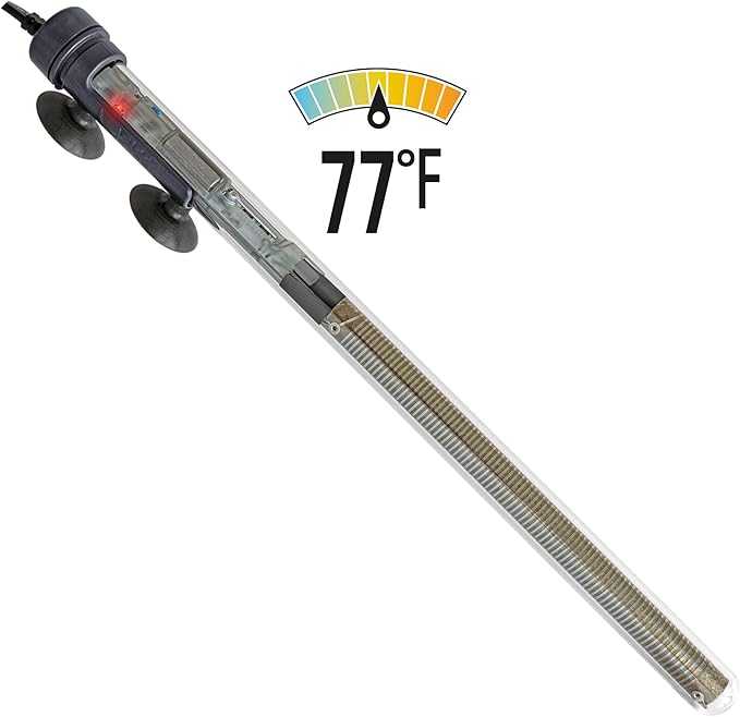 Sicce Scuba 250 Watt Aquarium Fish Tank Heater Preset at 77℉ for Up to 75 Gallons | 250W Submersible for Marine Saltwater and Freshwater | Run Dry Protection