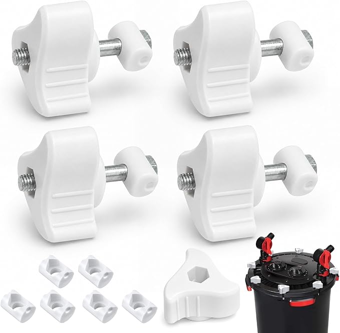 Filter Tank Lid Fastener Replacement Parts Compatible with Fluval FX2 FX4 FX5 FX6 Aquarium Canister Filter (4 PCS)