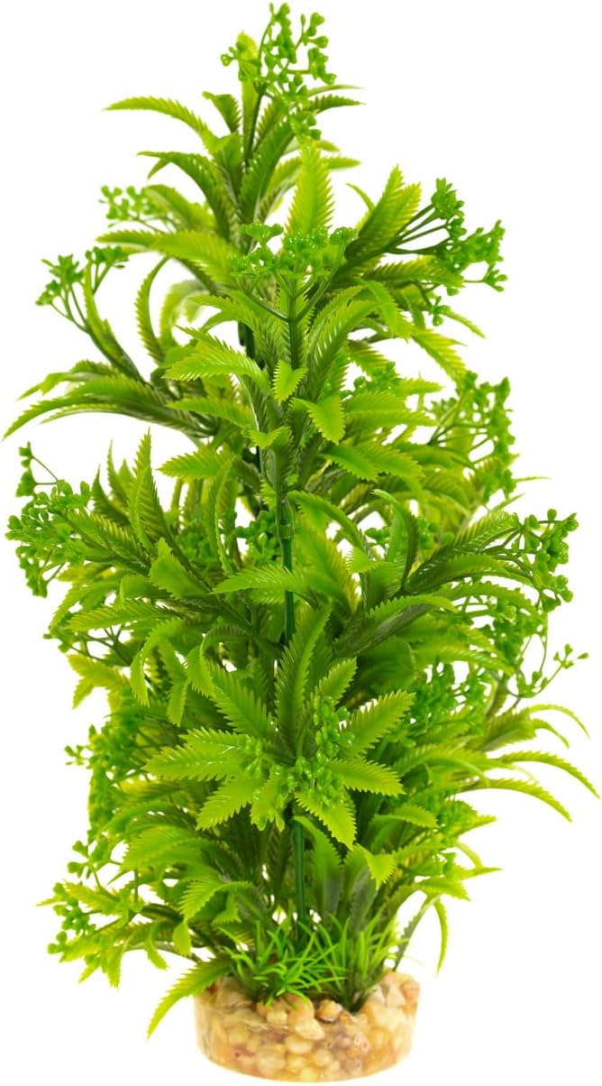 CNZ Aquarium Decor Fish Tank Decoration Ornament Artificial Plastic Plant Green, 11.8-inch