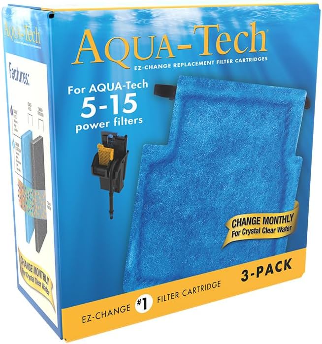 Aqua-Tech EZ-Change No.1 3-Pack Aquarium Filter Cartridge for 5 to 15 Power Filters
