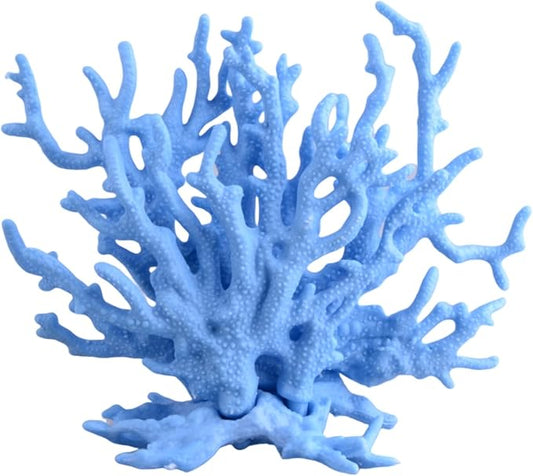 Blue Artificial Aquarium Plant Ornament Decor Plastic Coral Reef Fish Tank Decoration