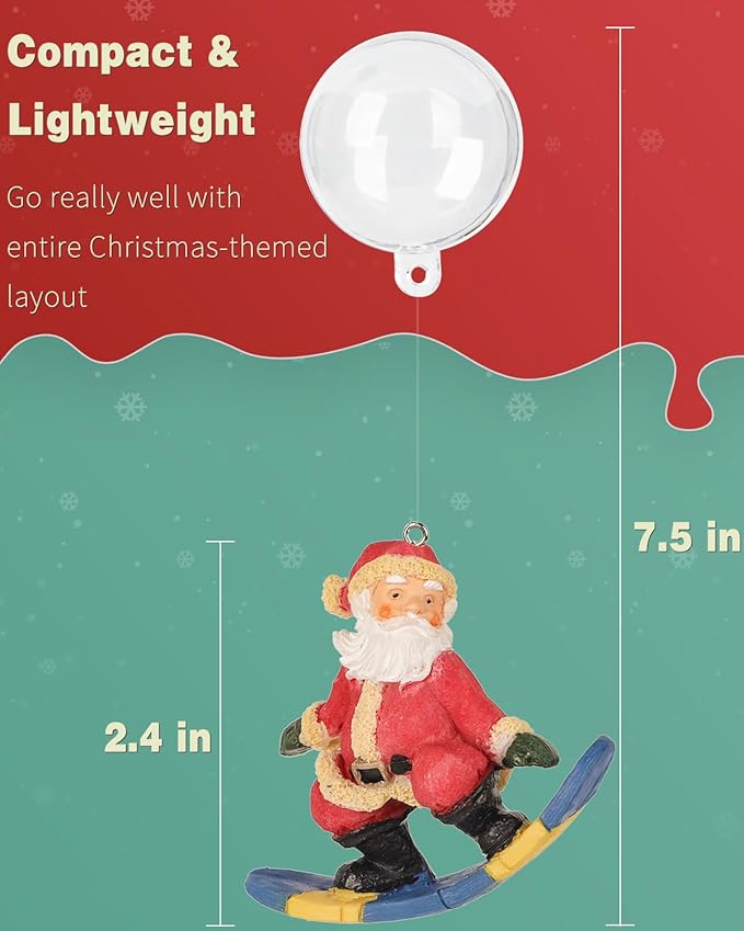 Uniclife Floating Santa Claus Fish Tank Decoration, Resin Christmas Aquarium Ornament with Hollow Ball for Holiday Aquarium Décor