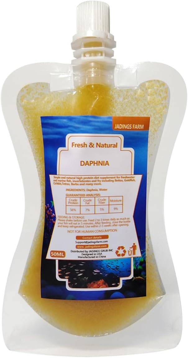 Daphnia, Instand Fish Food, 50ml Ready to Use Aquarium Fish Food, Non-Living, Food for Betta Saltwater Marine Freshwater Fish (Daphnia)