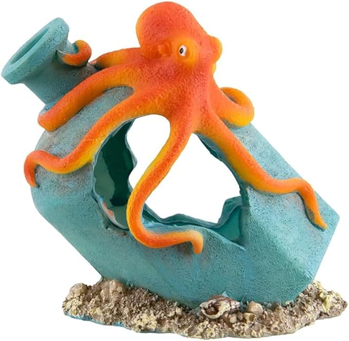 Generic Aquarium Landscaping Octopus Decoration, Fish Tank Decor Ornament, Realistic Octopus Resin Crafted for Shrimp Crab to Rest/Breed/Hiding Caves Hideout (Grey), Gray