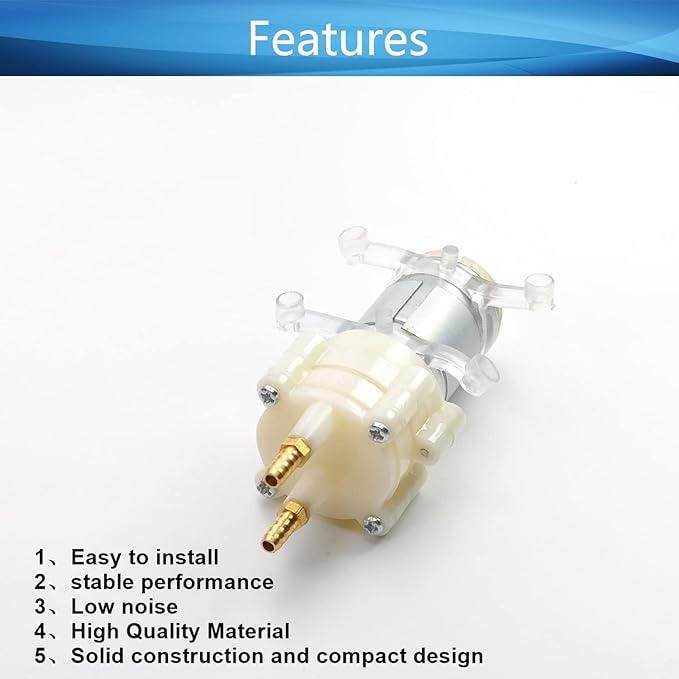 Heyiarbeit 5-12V Electric Diaphragm Pump Water Pumps Self Priming 1.5-2L/Min DC Diaphragm Pump 5mm for Tea Machine Aquarium Water Cooling Fish Tank 1PCS