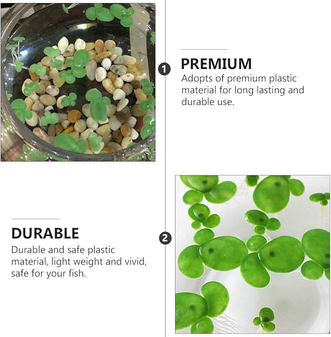 ULTECHNOVO Fish Tank Decorations, 2 Packs/ 36PCS Simulated Duckweed Plant Decor Plastic Water Plant (Green)