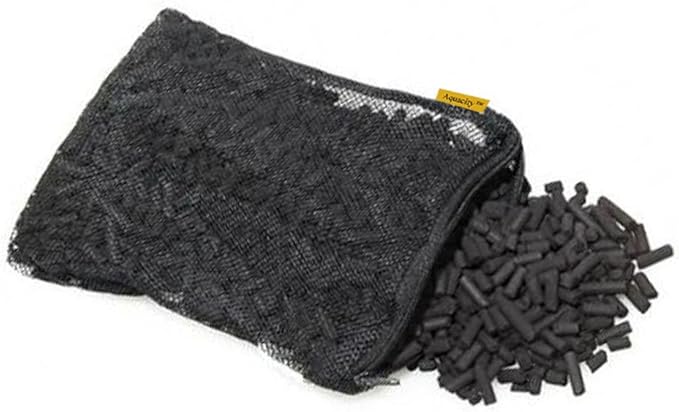 Aquacity Canister Filter Media Replacement Bags - Activated Charcoal Pellet Carbon, Bio Ceramic Rings, 1" Bio Sponge Balls for Aquarium Fish Pond Tank Canister Water Filtration (Carbon 5-Pack)