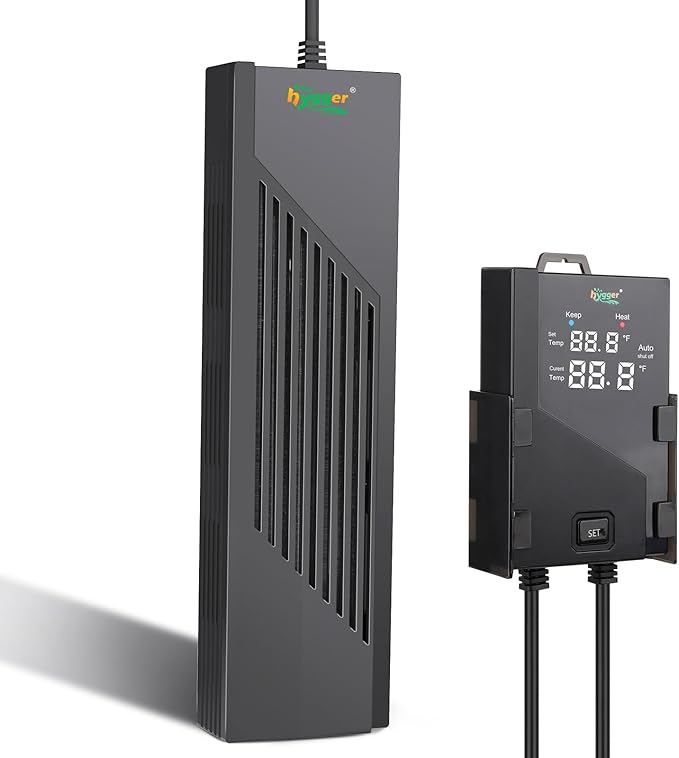 hygger Aquarium Heater with Intelligent Temperature Controller, 800W for 80-220 Gallon Submersible Fish Tank Heater with Leaving Water Automatically Stop Heating System, for Freshwater Saltwater