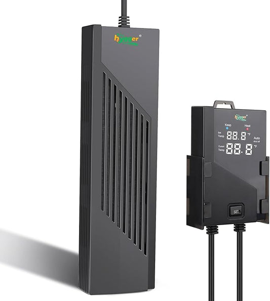hygger Aquarium Heater with Intelligent Temperature Controller, 800W for 80-220 Gallon Submersible Fish Tank Heater with Leaving Water Automatically Stop Heating System, for Freshwater Saltwater
