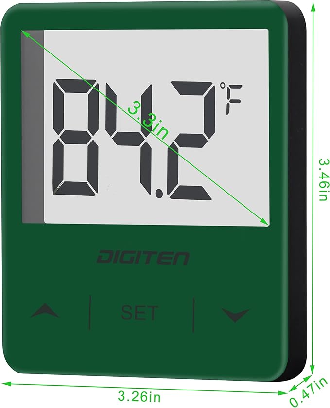 Aquarium Thermometer, Fish Tank Thermometer with Large LCD Display, Stick-on Tank Temp Sensor Ensures Accurate Reading, No Wires C/F Switch