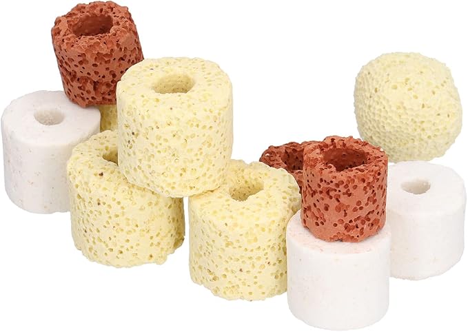 Pssopp 4 in 1 Aquarium Filter Media 12 Pack Biological Filter Media for Fish Tank Pond with Natural Sand Gravel Soil Mixture Decoration