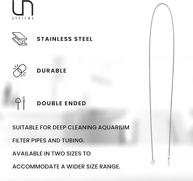 Ultum Nature Systems Twin Brush - Aquarium Brush for Glass Tanks, Pipe Cleaner Brush, Long Tube Cleaning Brush w/Double Ended Brush Styles - Flexible Drain Brush for Home Kitchen Sink - 23.62 in