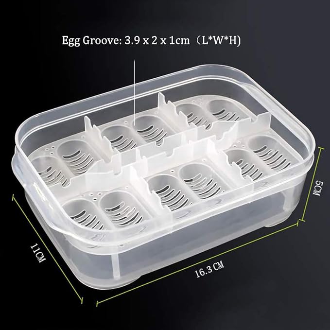 Reptile Egg Breeding Hatchery Box Incubator Tray Container Box for Snake Gecko Lizard (12 Holes)
