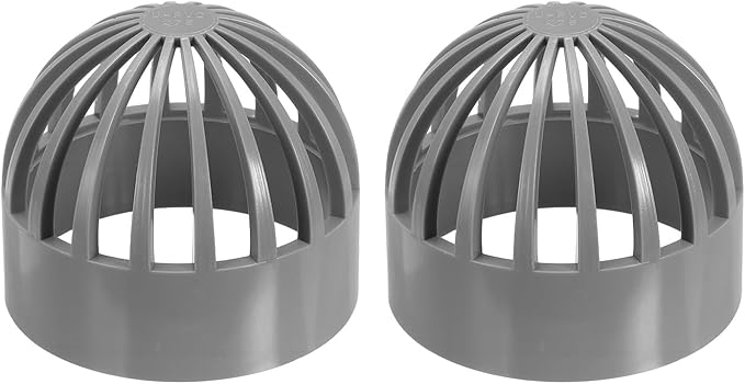 PATIKIL 3 Inch (75mm) Fish Cover Permeable Cap, 2 Pcs PVC Breathable Cap Aquarium Guard Fish Tank Intake Cover, Gray