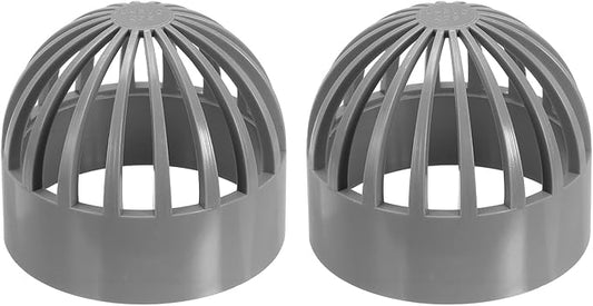 PATIKIL 3 Inch (75mm) Fish Cover Permeable Cap, 2 Pcs PVC Breathable Cap Aquarium Guard Fish Tank Intake Cover, Gray