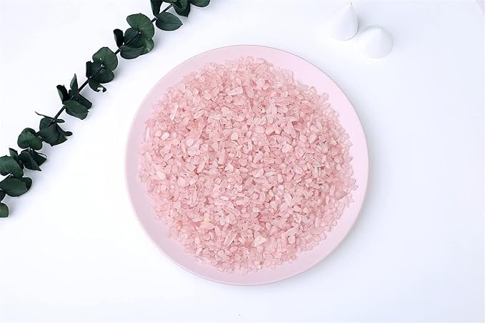 MAIBAOTA Natural Rose Quartz Crystal Quartz Rocks Chips Vase Filler Rocks for Succulent Plant Small Fish Tank Aquarium Gravel Decorative Pebbles Stones(200 gram)