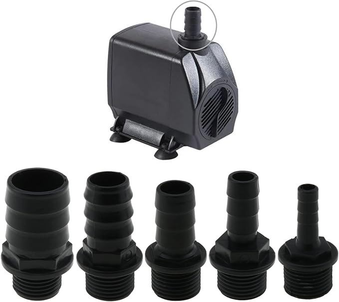 5IN1 Nozzles Kit for Fountain Pump, Aquarium, Fish Tank, Pond, Hydroponics, Statuary Accessories 5 Sizes