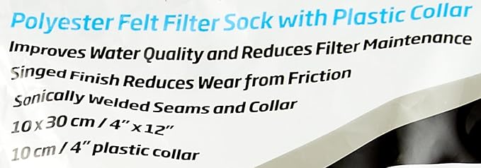 Directions: Rinse Before use. The Filter Socks fit onto Any Standard Sump or Overflow System for Collared Filter Socks. Remove as Necessary for Cleaning