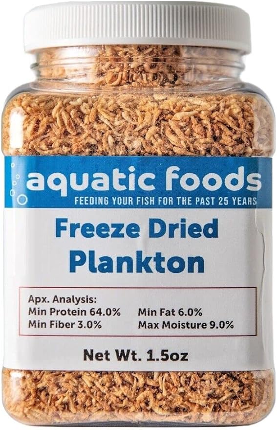 Pacific Plankton - Freeze Dried Small Floating Plankton for All Tropicals, Marines, Corals, Anemones, Koi & Pond Fish, Cichlids, Aquatic Turtles…1.5oz Small Jar