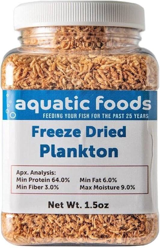 Pacific Plankton - Freeze Dried Small Floating Plankton for All Tropicals, Marines, Corals, Anemones, Koi & Pond Fish, Cichlids, Aquatic Turtles…1.5oz Small Jar