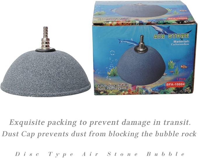 Quickun 4 Inch Updated Crazy Air Mineral Ball Stone Cylinder Bubbler Plus Diffuser Aquarium Fish Tank Hydroponics Pump Airstones Diffuser 3/16" 5/16" Hose ID