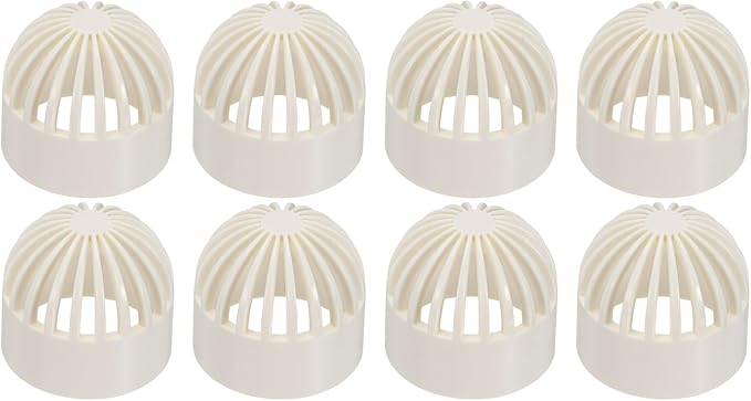 PATIKIL 1.3 Inch (32mm) Fish Cover Permeable Cap, 8 Pcs PVC Breathable Cap Aquarium Guard Fish Tank Intake Cover, White