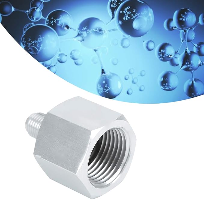 Aluminum CO2 Cylinder Adapter, 3/8 to CGA320 Regulator Adapter, Pneumatics Connector Fitting Converter Accessories for Homebrew Beer Aquarium (3/8 to W21.8)