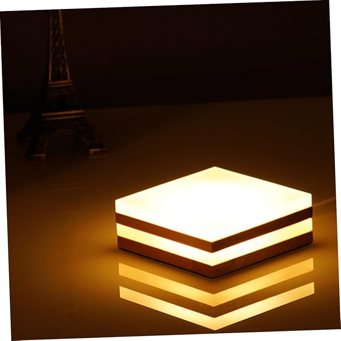 ARTIBETTER Light Base Desktop Stand Fish Tank Decorations Flower Pot Decorations Fish Bowl Vase Glow Table Top Decor Delicate Base Tabletop Decor Led Fish Tank Stand Wood Office