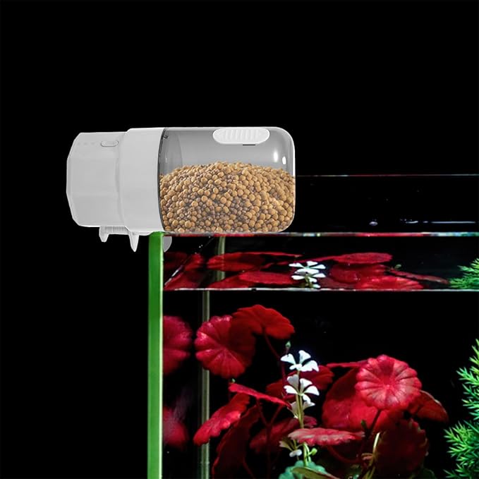 VILLCASE Automatic Fish Feeder for Aquarium and Small Tank, Programmable Timer Dispenser with Large Capacity, Suitable for Goldfish and Turtles, Battery Not Included