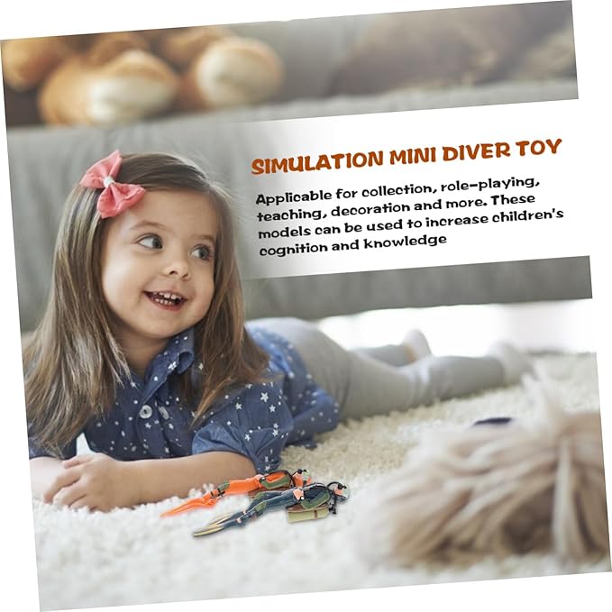 BESPORTBLE Fish Tank Diver Figurines Decorations: 4pcs Miniature Scuba Diver Toys for Aquarium Landscape, Resin Underwater Explorer Ornaments for Decor and Education