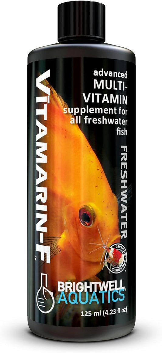 Brightwell Aquatics Vitamarin-F – Complete Vitamin Supplement for Freshwater Fish & Invertebrates – Supports Health, Color & Spawning – No Refrigeration, 125 ml