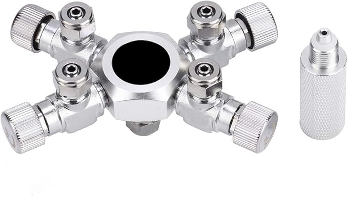 Zerodis CO2 Splitter Multi Ways Distributor CO2 Multi Pass Splitter Aquarium Regulator CO2 Splitter Valve for Fish (4 Ways)