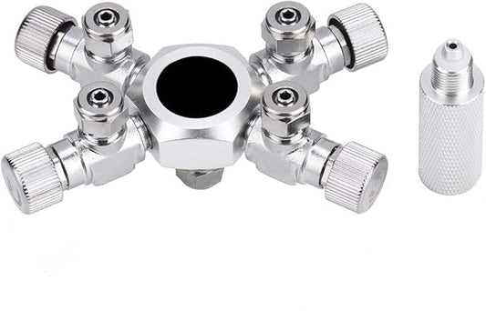Zerodis CO2 Splitter Multi Ways Distributor CO2 Multi Pass Splitter Aquarium Regulator CO2 Splitter Valve for Fish (4 Ways)