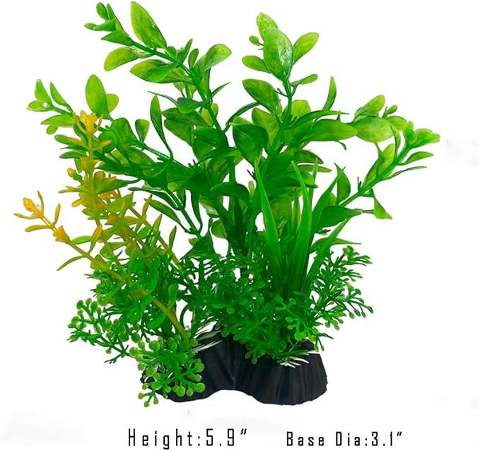 10 PCS Artificial Aquarium Plants, Green Fish Tank Decorations, Plastic Plants for Household and Office, Various Sizes