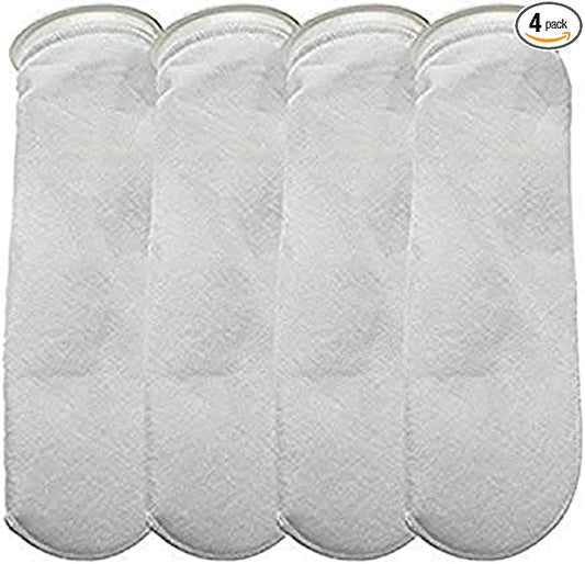 CNZ 200 Micron Felt Filter Sock with Plastic Ring, 4 Piece
