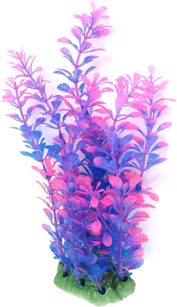 Ruilogod 21.7cm Blue Pink Plastic Grass Decor for Fish Tank (id: ad3 d14 161 314 786