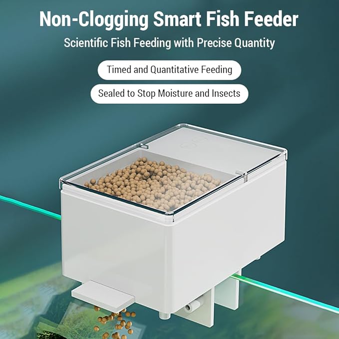 Automatic Fish Feeder with Timing and Digital Display 150mL/500mL Portable Food Dispenser for Aquarium Fish Tanks Fish Feeder for Traveling