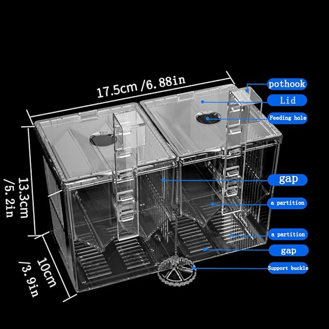 Aquarium Breeder Box, Acrylic Aquarium Breeder Box, Isolation Hatchery Feeding Boxes for Small Fish Fry Hatchery