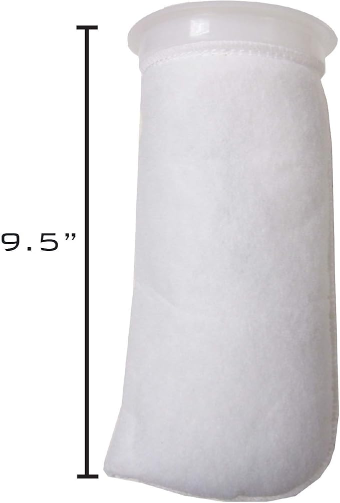 4 Pack - 4 Inch Ring Filter Socks 200 Micron - Aquarium Felt Filter Bags -4 Inch Ring By 9.5 Inch Long [Short Version] - Fits Eshopps and Aqueon