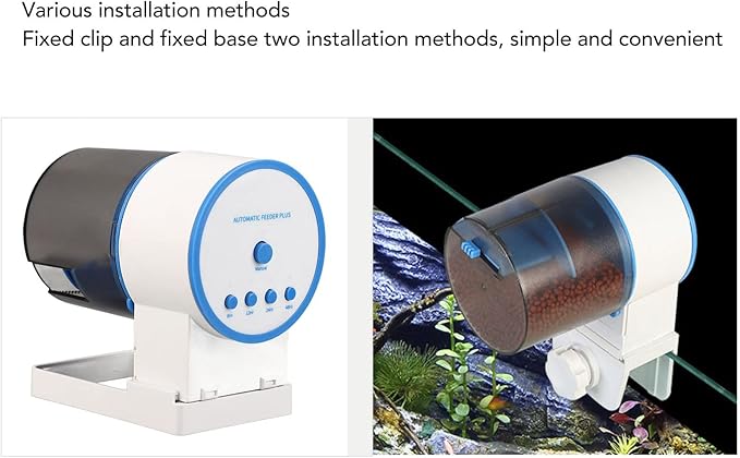 Automatic Fish Food Dispenser Adjustable Timing Intellect Fish Feeder for Fish Aquariums, Battery Powered, Great for Busy People