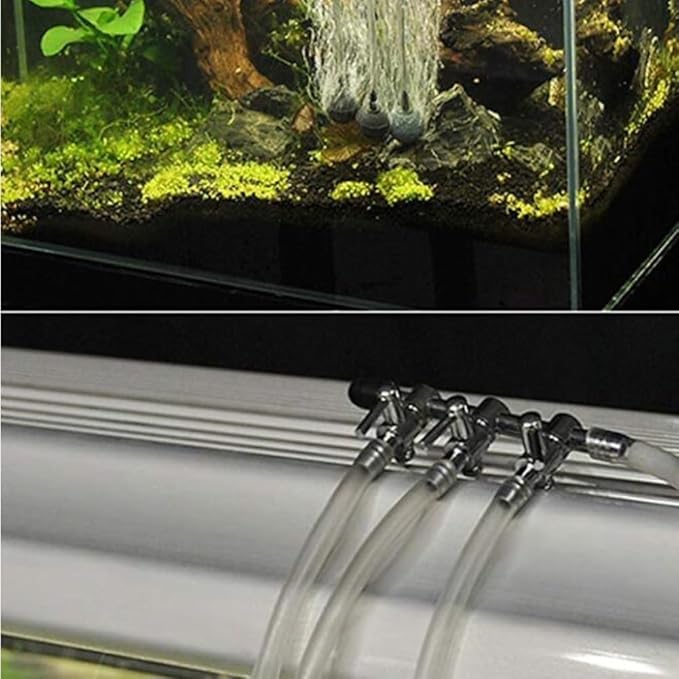 Aquarium Fish Tank 9- Way Air Pump Control Valve Manifold Taps Silver Tone