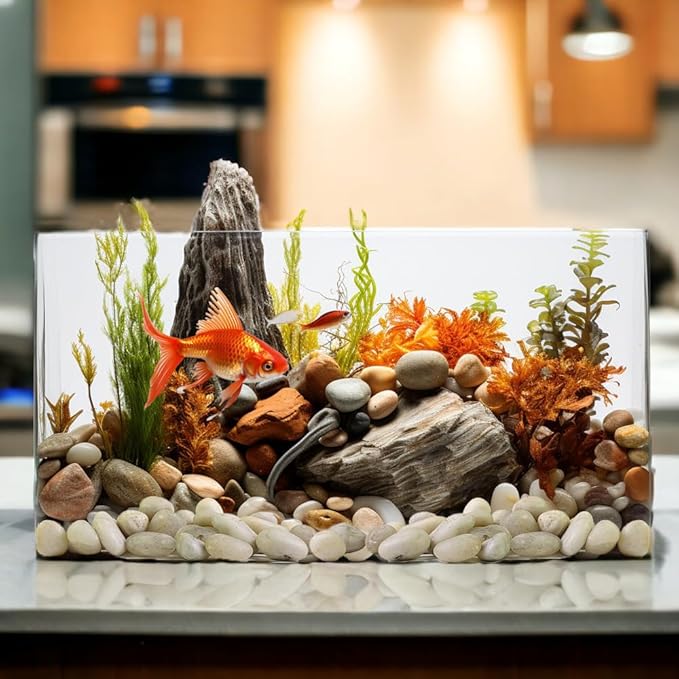 HappyFiller Natural Decorative White Pebbles Polished Rocks Stones for Aquarium Gravel,Fish Turtle Tank,Outdoor Indoor Succulents Plants Top Dressing,Graden Landscaping,18 LB
