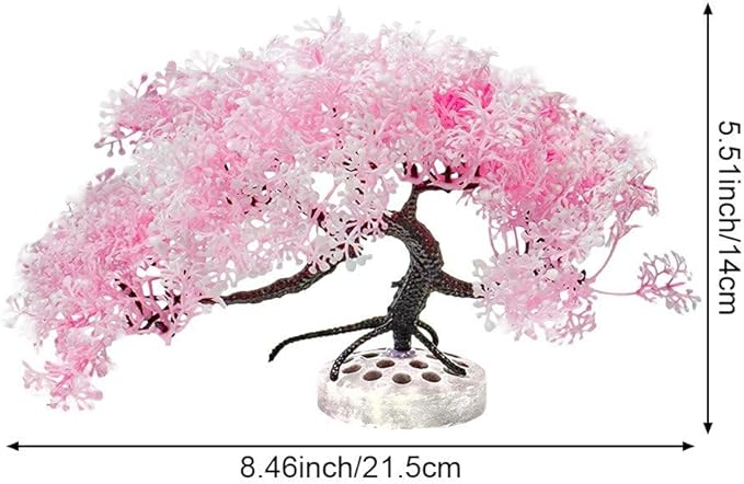 Sanfly Artificial Aquarium Plants, Fake Aquarium Aquatic Plant Cherry Blossom Aquarium Fish Tank Simulation Aquatic Aquarium Tank Accessories