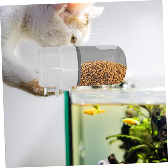 Toyvian Automatic Feeder Timing Fish Tank Feeder for Turtles Transparent Design for Easy Monitoring Battery Operated for Vacation Daily Feeding
