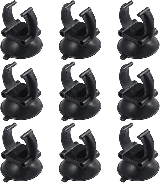 POPETPOP 10Pcs Aquarium Sucker Cup for Air Line Pipe Wire Holder (Black)